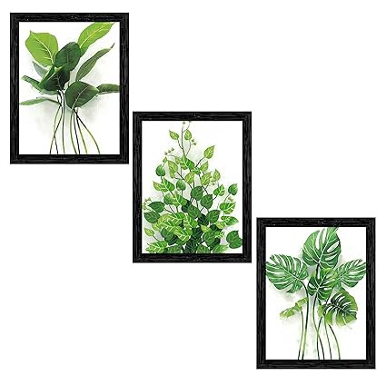 Indianara Set of 3 Framed Art Painting (3911BK) without glass 10.2 X 13, 10.2 X 13, 10.2 X 13 INCH (Style 10)