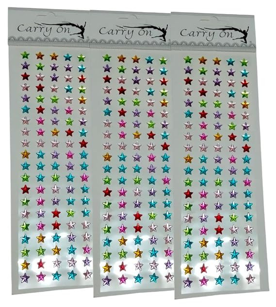 Arts and Craft Decoration Gem Star Stone Stickers Multicolor Kids DIY Crafts Decoration (Pack of 2 Sheet)