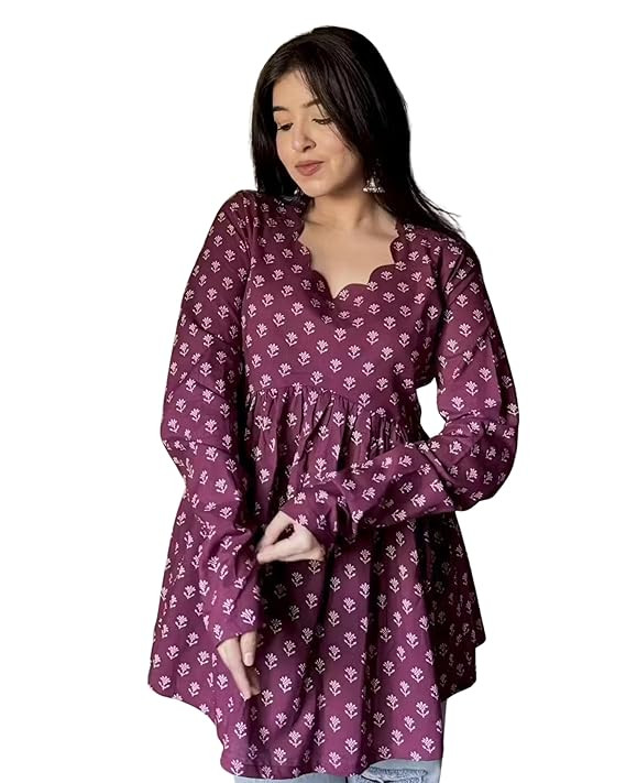 Women Floral Printed Peplum Kurti | Stylish Ethnic Kurti for Women