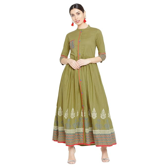 Women's Cotton Layered & Tiered Kurta