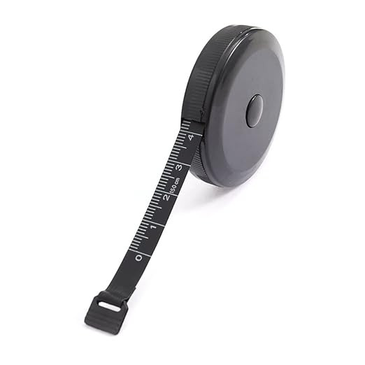 Retractable Measuring Tape Soft Fabric Body Tape 60 inches / 150cm (All Black)