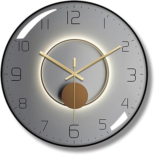 Wall Clock 12" Silent Quartz Decorative Wall Clock Non-Ticking Classic Digital Clock Battery Operated Round Easy to Read Handheld Complete Home/Kitchen/Bedroom(407)