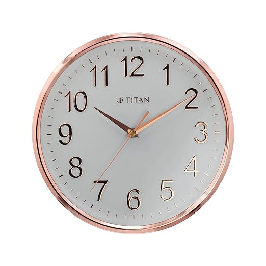 Titan Silent Sweep Battery Powered Grey Round Dial Unisex Analog Display Wall Clock|Wall Clock with Silent Sweep Technology - 30 cm x 30 cm (Medium) - NTW0001PA02A