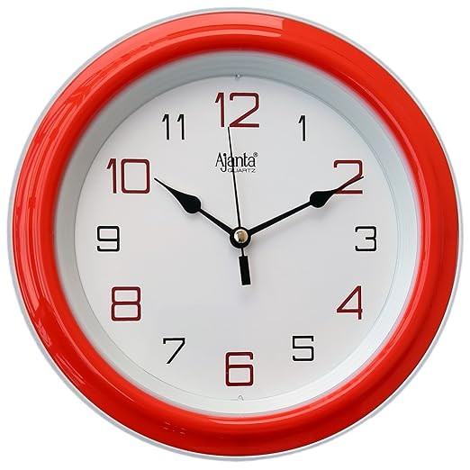 Ajanta Simple Clock (Red, 2147) Analog,Plastic