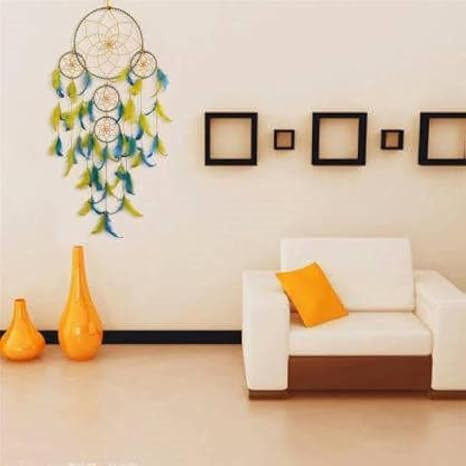 Dream Catchers - Wall Hangings For Home Decor Bedroom Livingroom Balcony Car Garden Party Cafe Handmade Dreamcatcher For Positivity Feathers Hanging Wall (Set of 1, 15L x 55Hcm)