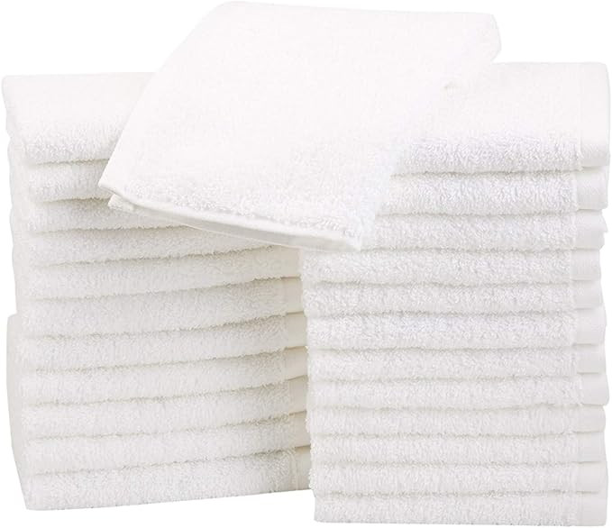Premium Soft Feel FaceTowels Set, (12 x 12 inches) 100% Cotton, Ultra Soft and Highly Absorbent 500GSM Towels for Bathroom, Gym, Shower, Hotel, and Spa (White) Pack of 6