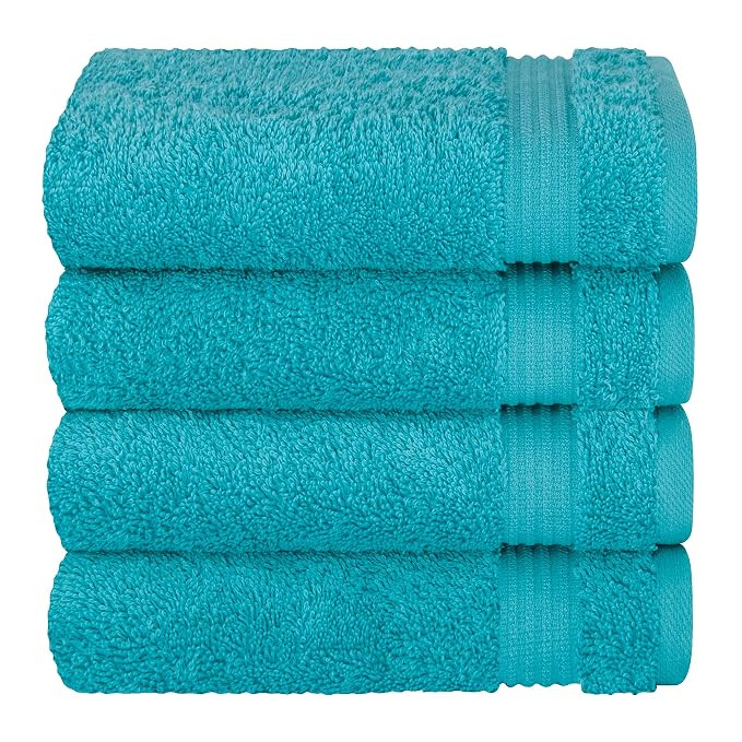 Luxury & Hotel Quality 100% Turkish Genuine Cotton 6-Piece Hand Towel Set, Extra Soft & Absorbent for Face & Hands by United Home Textile, Ocean Aqua
