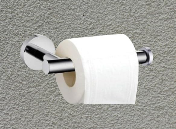 Wall Mount Toilet Tissue/Napkin Paper Roll Holder for Bathroom, Kitchen Tissue Roll Stand, 304 Grade Stainless Steel, Bath Accessories (1, Chrome Finish)