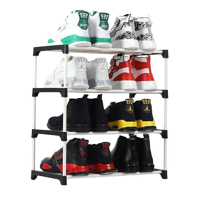 4 Layer Tier Multipurpose Foldable Storage Rack, Bookshelf, ShoeShelf, Book Stand, Shoe Stand, Wardrobe Organizer for Clothes, Home, Library (4 Layer)