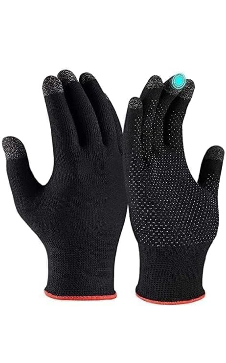 TOXXON Polyester Gym Workouts Full Hand Gloves for Men Summer Bike Riding,Anti-Sweat Breathable for Gym/Hiking/Cycling/Travelling/Camping/Pubg & FreFire,Full Finger Gloves-Multipurpose