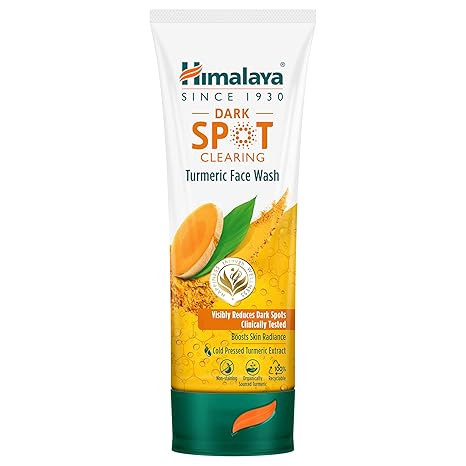 Himalaya Dark Spot Clearing Turmeric Face Wash | For glowing skin with Niacinamide | Suitable for all skin types | Clinically Tested | Soap Free | For Men & Women | 100ml