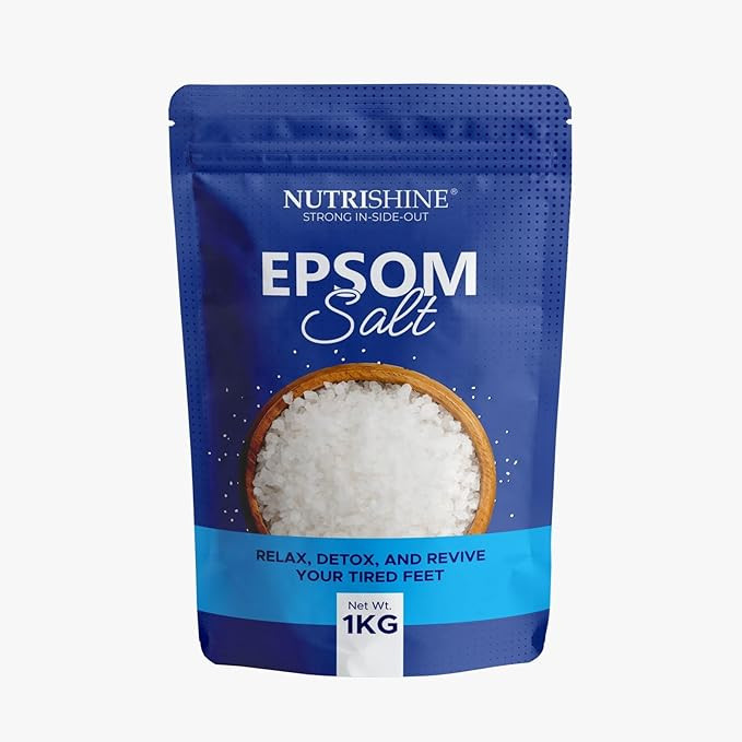 Epsom Salt for Foot 1kg (Magnesium Sulphate) | Bath Soak Salt for Relaxation & Self Care | Ideal for Bath, Spa & Pedicure Use | Pure Crystals for Soothing Soak | Modern Wellness Essential