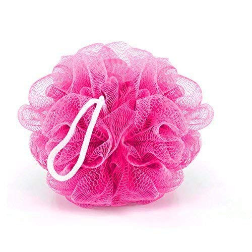 Bath Sponges Shower Loofahs Large Mesh Balls Sponge Rose Pink Colors for Body Wash Bathroom Men Women - Pack of 1 Scrubber Cleaning Loofah Bathing Accessories 50g