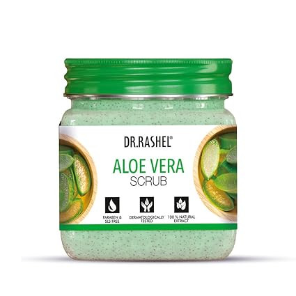 DR.RASHEL Aloe Vera Scrub For Face & Body (380 Ml) | All Skin |Cleanser Scrub For Deep Exfoliation | Dead Skin Remover| Tan Removal | Blackhead Remover