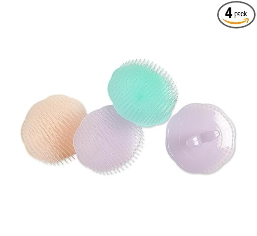 Hair Combs Set – Soft Bristle Detangling & Scalp Massage Combs for Hair Washing & Styling (Pastel Colors) (Set of 4)