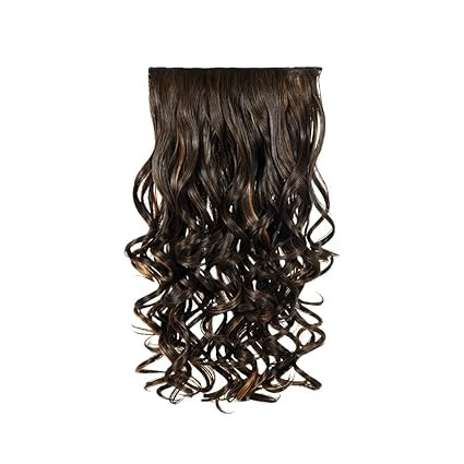 Synthetic Wavy Hair Extensions with 4 Clip-in for Women, Globle | 18 Inches, Natural, Soft Heat Resistant Hair, Thick Washable Reusable, Artificial Hair Clip on Extension for Bridal, Wedding