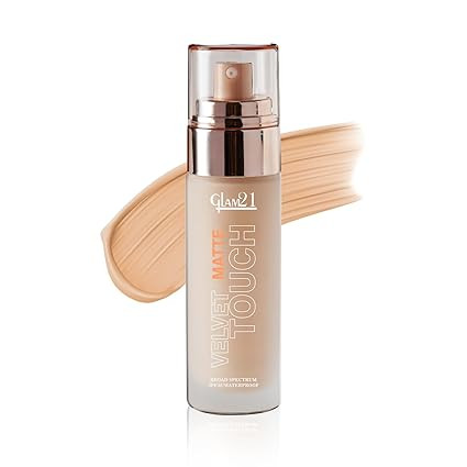 Glam21 Velvet Touch Oil Control Silk Foundation|Waterproof, High Coverage, Velvet Matte Finish,Ultimate Full coverage, Lightweight and Breathable,SPF 35 Long Lasting|Caramel-50gm