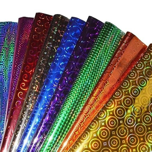 Pack Of 30-Plastic Holographic Gift Wrapping Paper Sheet|Size 64 X 45 Cm |Plastic Holographic Gift Wrapping Paper Sheet-Gift Paper-Gift Wrap Roll (30),Multicolor