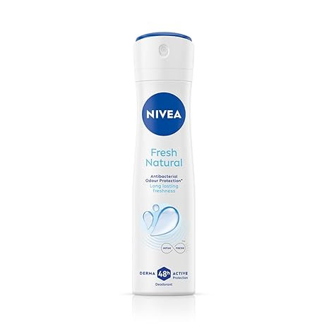 NIVEA Women Fresh Natural Deodorant Spray, 48H Odour Protection, Sweat Protection, Long Lasting Fresh Fragrance, Underarm Deodorant & Body Spray for Women, Daily Underarm Care, 150 ml