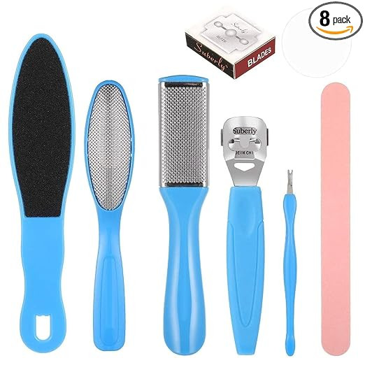 Pedicure Tools Set for Men and Women – Professional Callus Remover Kit for Foot Care with Foot File, Dead Skin Remover, Heel Scraper & Nail Cleaner for Smooth Soft Feet at Home & Salon