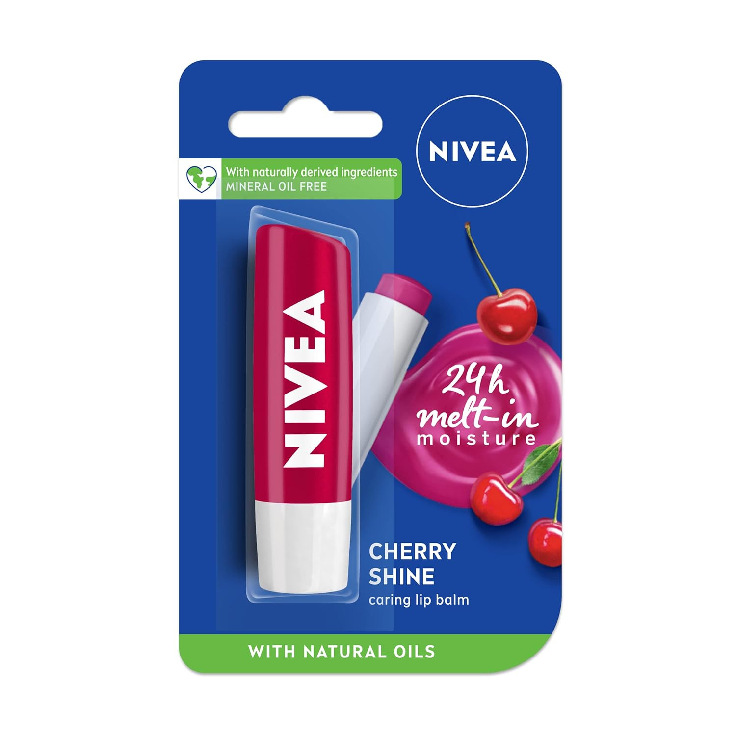 NIVEA Lip Balm, Fruity Cherry Shine And NIVEA Lip Balm, Fruity Strawberry Shine,4.8 g (Pack of 2)