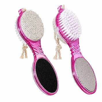 4 in 1 Dual Sided Foot Pedicure Paddle Tool, Professional Callus Remover Foot Scrubber, Dead Skin Remover, Heel File for Cracked Heels, Foot Care Pedicure Kit for Salon & Home Use (Multicolor)