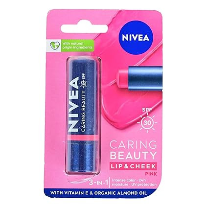 Nivea Caring Beauty Pink Lip Balm, 4.8 gm