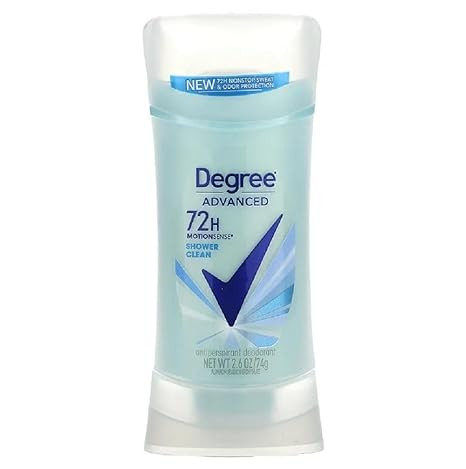 Degree Women Antiperspirant Deodorant Stick Shower Clean 2.6 oz MotionSense 72 Hour Protection Invisible Solid Pack of One 74g