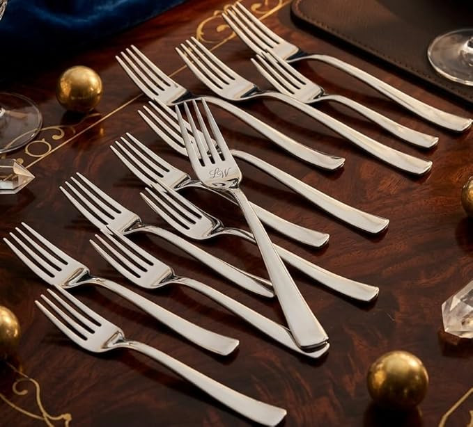 12 Pieces Stainless Steel Dinner Forks Set for Home & Kitchen, 15.5 cm Long, Fruit Fork for Dining Table, Dining Tableware Cutlery Set, Silver