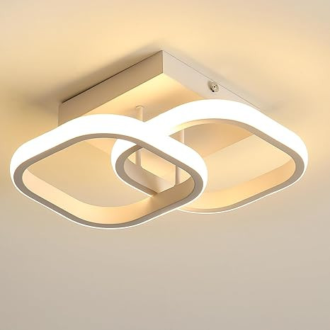 22W Modern Ceiling LED Light with Remote Control 3 Color Mode LED Acrylic Minimalism Square Ceiling Lamps for Hall Living Room Office (2 Square LED Light)