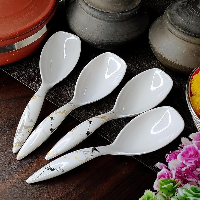 Serving Spoon Long Handled Serving Spoon, Table Ware, Set of 4 Piece Melamine Serving Spoons