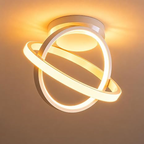 Chandelier Light for Ceiling 50W | 23 cm Circular Ring Ceiling Light, Flush Mounted LED Lamp for Living Room, Hall & Bedroom | 3-in-1 Color Changing, Flicker-Free Soft Ambient Light