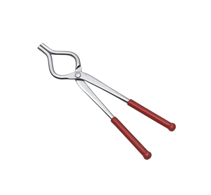 Stainless Steel Pakkad Tong | Double-Sided Grip with Rubber Handle | Heat Resistant Kitchen Chimta for Cookware and Utensils