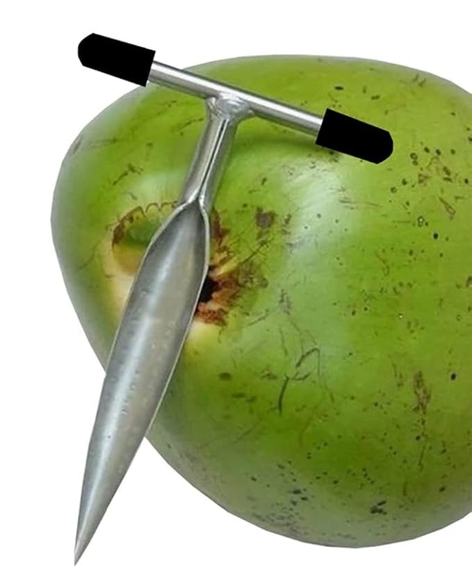 Durable and Non Toxic Multifunctional Stainless Steel Coconut Opner Tool and Nariyal Pani Opener Kitchen Tool Ideal for Women and Men - Multicolor (Pack of 1)