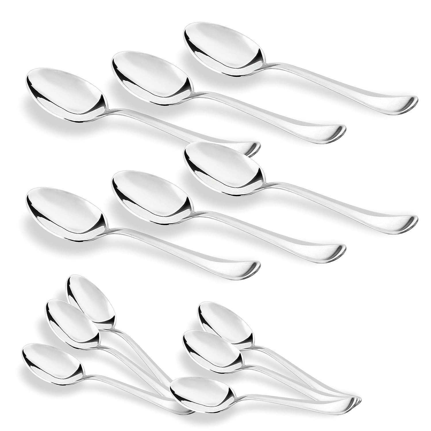 Sumeet Stainless Steel Spoon Set of 12 Pc (Baby/Medium Spoon 6 Pc (16cm L), Dessert/Table Spoon 6 Pc (18.5cm L))– (1.6mm Thick) ASIN: B07R6XCNZ7