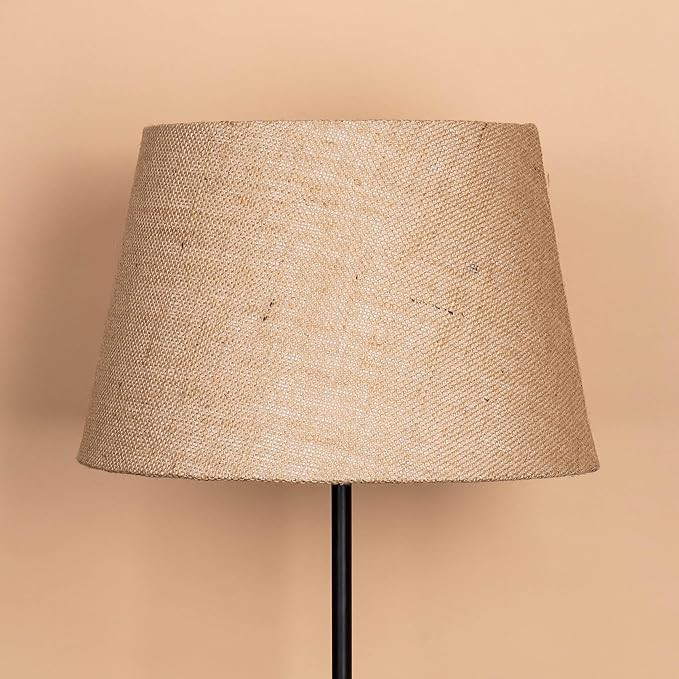 Divine Trends Natural Jute Tapered Lamp Shade 12" Inches Bottom Diameter Compatible with E27 & E14 Holders (Pack of 1)