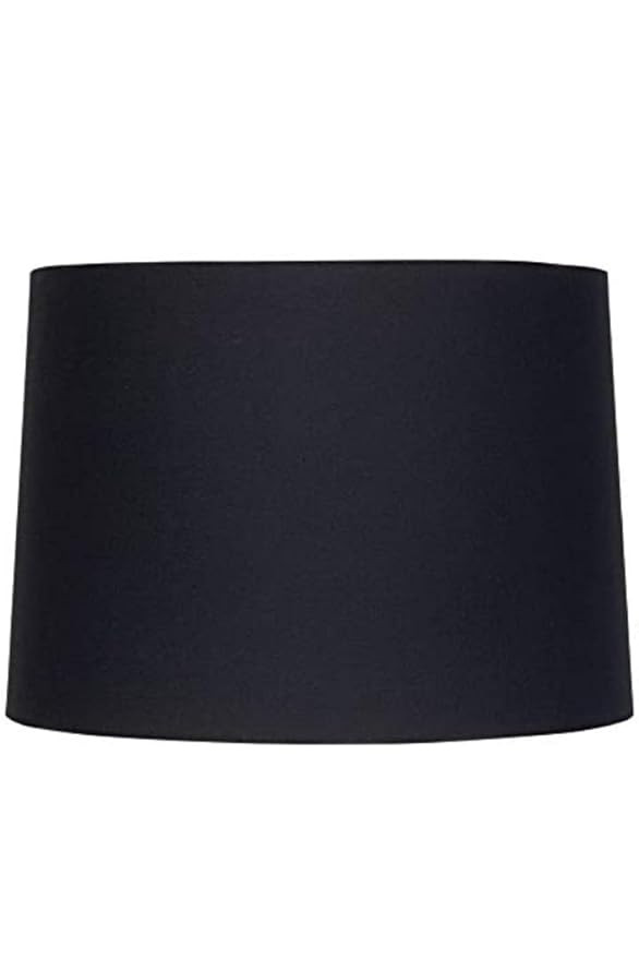 Medium Black Lamp Shades 10x12x8 inch] Drum Fabric Lampshades for Table Lamp and Floor Light,10x12x8 inch, Natural Linen Hand Crafted, Spider (Black)