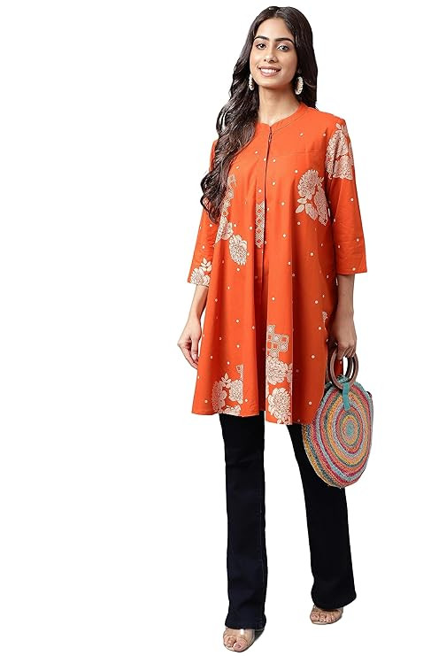 Women's Pure Cotton Floral Printed Flared Tunic