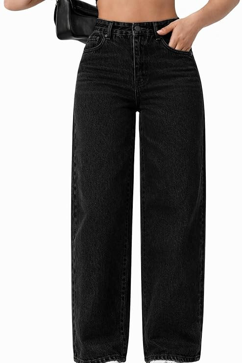 Women Straight fit High Rise Jeans | Blue Loose Fit Denim Pants | High Waist Style Cotton Jeans for Women & Girls