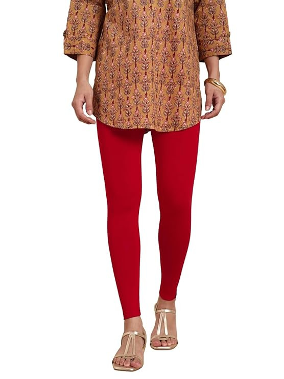Tailored Cut & Classic Fit Stretchable Viscose Elasthane Fabric Ankle Length Leggings for Women