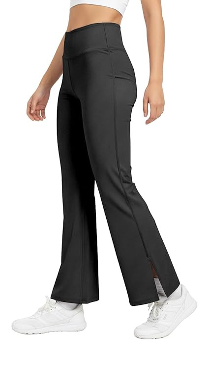 Waist Wide Leg with Side Slit || Stretchable Tights || Highwaist Sports Fitness Activewear Yoga Pants for Women