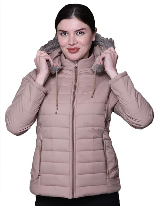 RARE TIMES Women’s Stylish Solid Full Sleeves Jacket | Winter Wear Quilted Jacket for Travelling | Regulaer Fit Puffer Jacket For Women