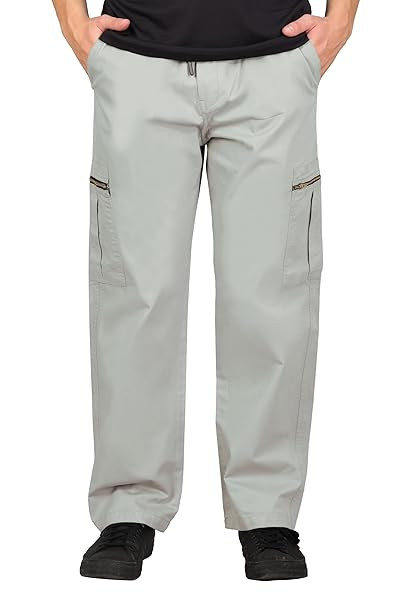 RynoGear Oversized Cotton Cargo Pants for Men || Pant for Man || Wide Leg Cargo for Men || Brass Metal Zipper on Fly & Side Cargo Pockets