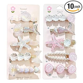 Hair Accessories for Kids Girls, 10PCS Hair Clips for Girls, Korean Hair Accessories, Beach Accessories for Women, Girls Accessories Gift Set, Kids Hair Accessories, Kids Hair Clips for Girls