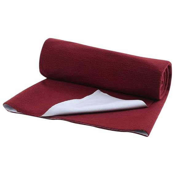 Baby Waterproof Quick Dry Sheet | Reusable Bed Protector Pad | Soft Fleece Washable Mattress Protector | Extra Absorbent Dry Sheet for Toddlers & Kids (Maroon, Small (50x70cm))