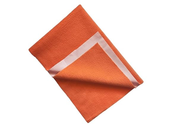 New Born Baby Urine Sheets Waterproof, Bed Protector Baby Dry Sheet, Baby Dry Mats Waterproof and New Born Baby Products (Orange, Small)
