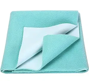 Waterproof Mattress Protector Dry Sheet for Kids, Babies, Elderly & Adults | Reusable Washable Bed Protector for Urine Protection | Soft Absorbent Leakproof Mattress Safety (Sea Green, Small)