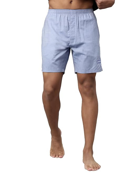 Levi's 028 Melange Boxer Shorts for Men | 100% Poplin Cotton | Solid Melange Men's Boxers | Breathable | Smooth Hand-Feel | Encased Elastic Waistband | Functional Fly | Relaxed Leg Opening | Pack of 1
