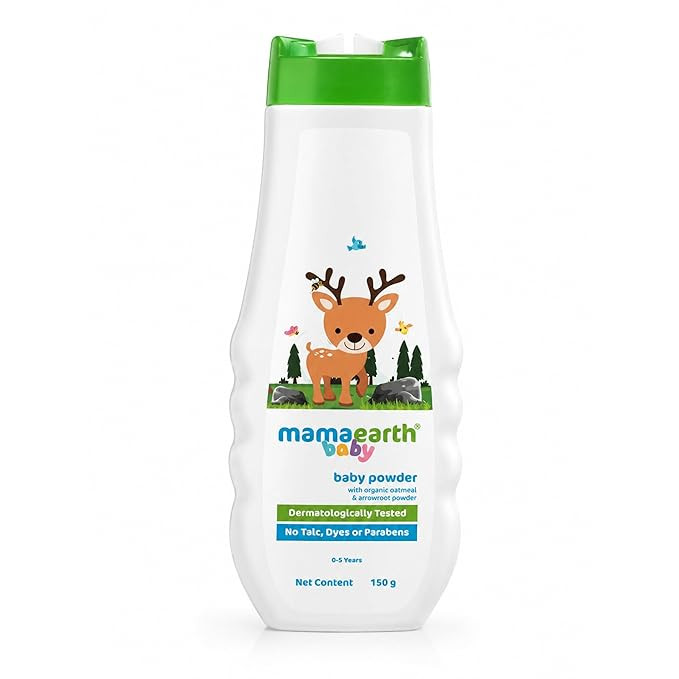 Mamaearth dusting powder with organic oatmeal & arrowroot powder for Babies, 150g