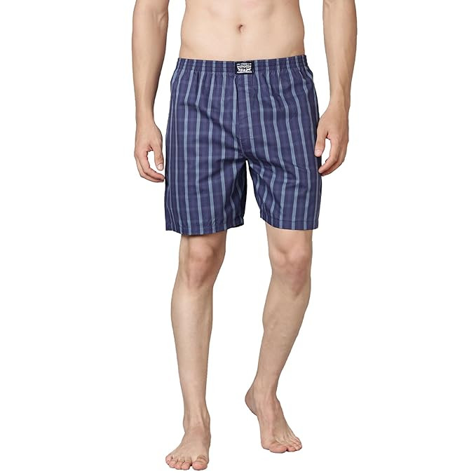 Levi's 024 Boxer Shorts for Men | 100% Poplin Cotton | Checked Men's Boxers | Durable & Breathable | Smooth Hand-Feel | Inner Elastic Waistband | Functional Fly | Relaxed Leg Opening | Pack of 1